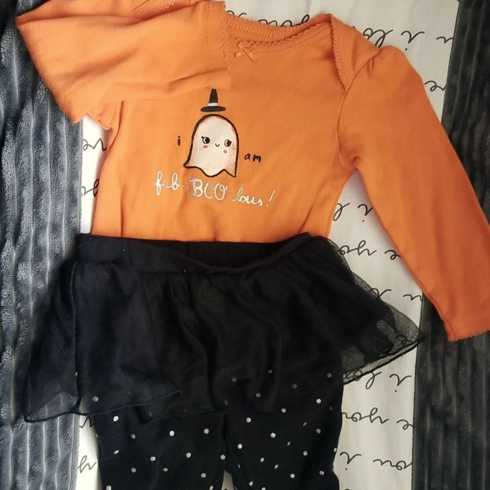 Carter's Baby Girls 2-Pc Halloween Bodysuit & Tutu Pants Set